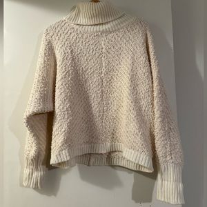 Hem & Thread Cream Textured Turtleneck Sweater